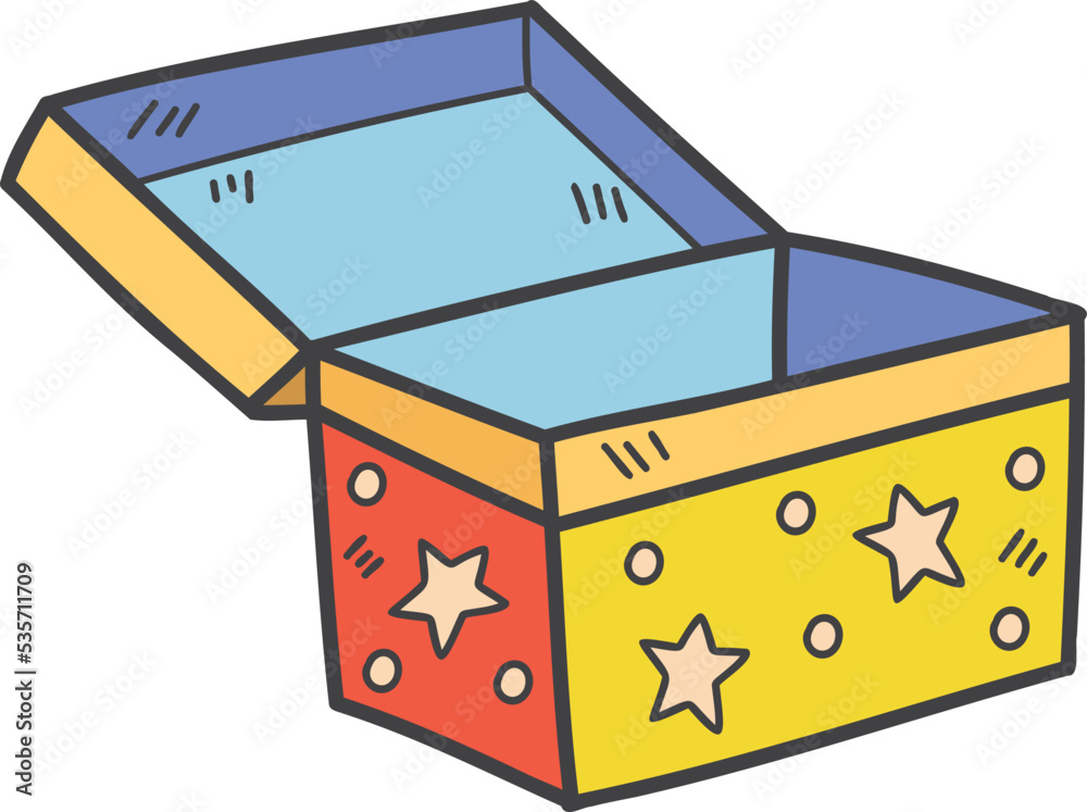 Hand Drawn The star box is opening illustration