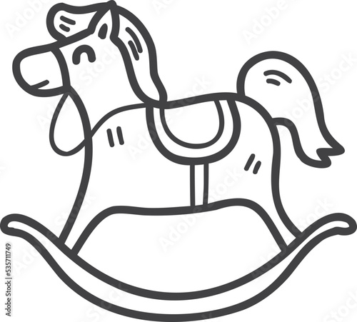 Hand Drawn pony or horse doll illustration