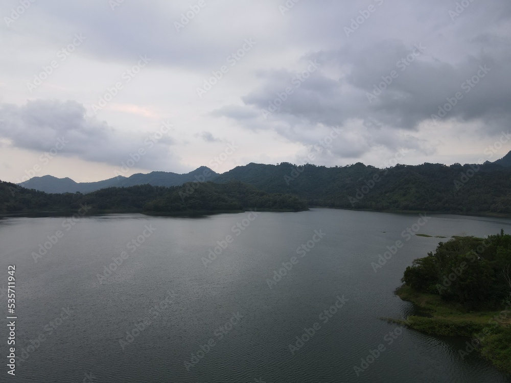 Ranugumbolo lake view when it's cloudy