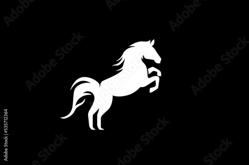 black and white horse logo vector illustration 