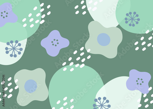 花柄　北欧風　壁紙　背景　イラスト