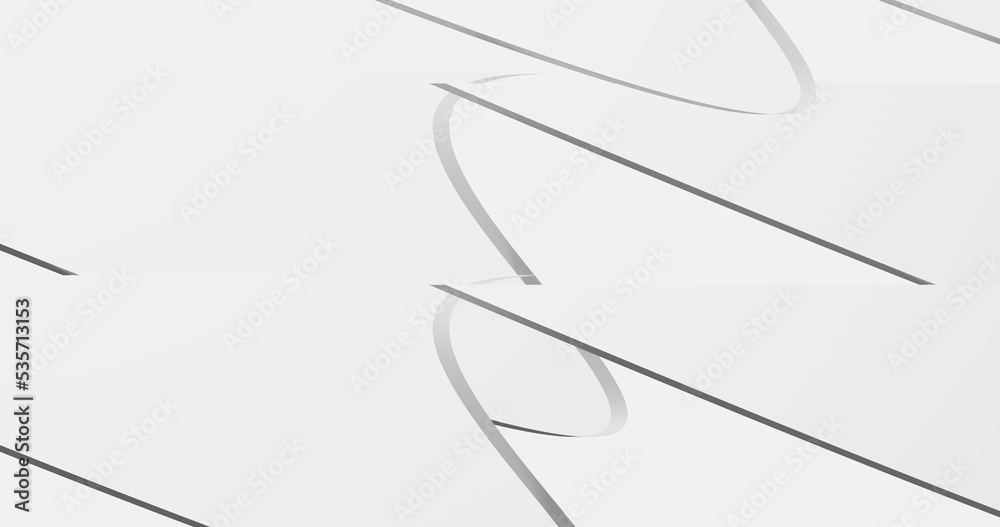 Obraz premium Render with light white background with rounded curved lines