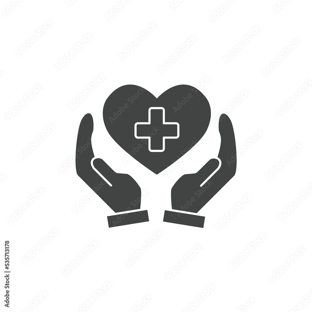 Heart Care Icon with Hands icons symbol vector elements for infographic web Heart Care Icon with Hands icons symbol vector elements for infographic web