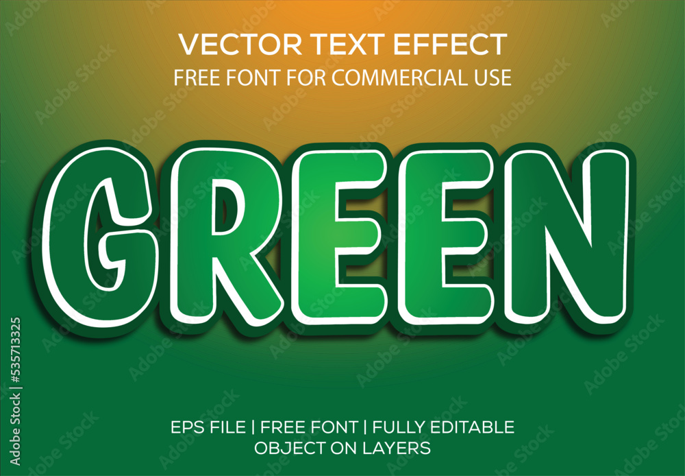 Green editable text effect with green background Green editable text effect with green background