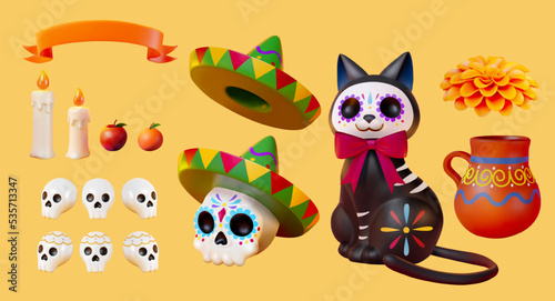 3d Day of the dead set