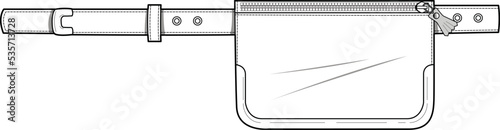 FANNY PACK AND BUM BAG WALLET WITH BELT VECTOR SKETCH
