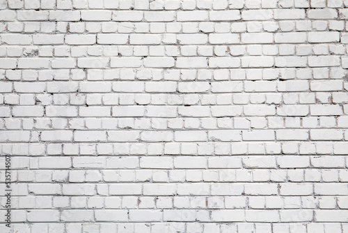 White brick wall background. Advertisements copy space