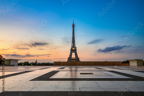 Eiffel tower at sunrise in Paris. France