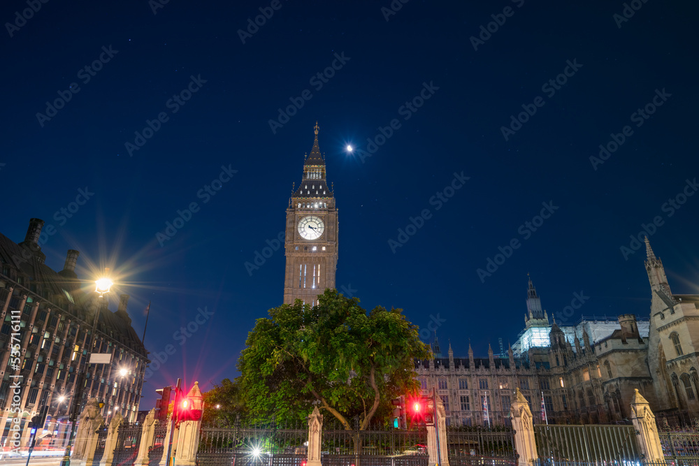 Big Ben at night in London. England 