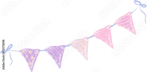 Party decoration banner painted in chalk paint.
