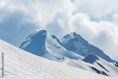 Beautiful landscape in the Swiss Alps in winter, horizontal