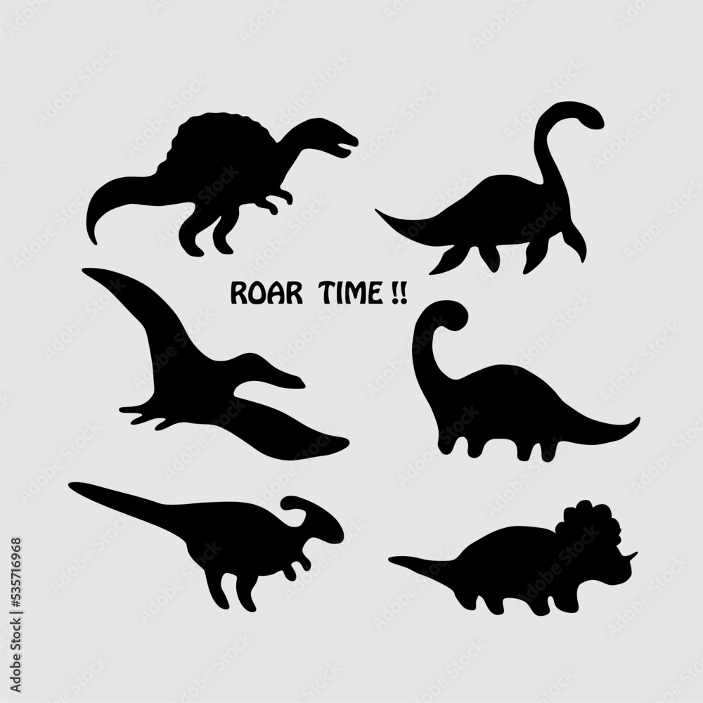Silhouettes of cute dinosaurs vector Silhouettes of cute dinosaurs vector