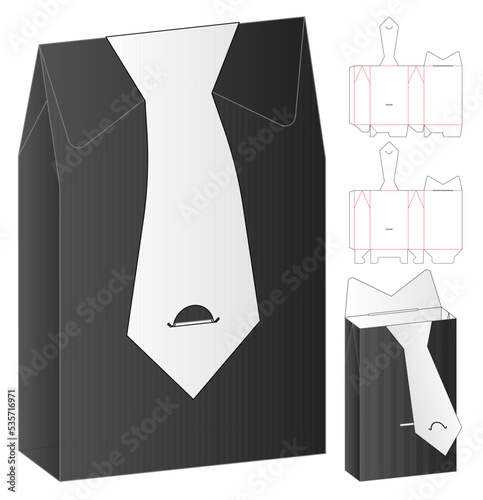 Box packaging die cut template design. 3d mock-up