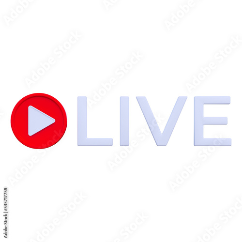 Live streaming 3d illustration icon