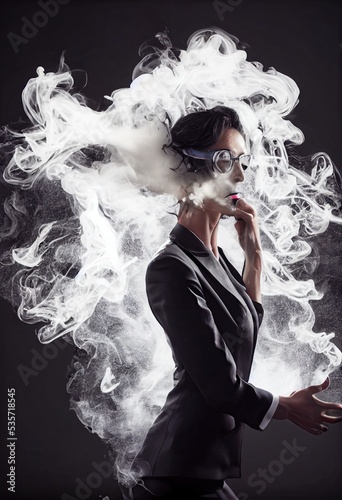 Businesswoman with burnout