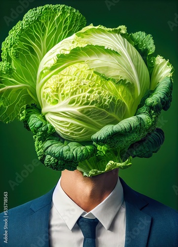 Cabbage head businessman