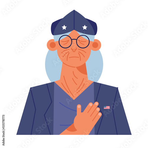 old woman military veteran