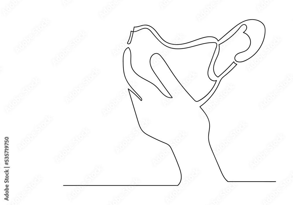 One continuous line drawing a medical face mask. Concept of coronavirus. One continuous line drawing a medical face mask. Concept of coronavirus.