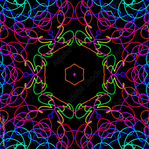 Fototapeta Naklejka Na Ścianę i Meble -  Abstract kaleidoscope background. Beautiful kaleidoscope seamless pattern. Multicolor mosaic texture. Seamless kaleidoscope texture. Unique kaleidoscope design