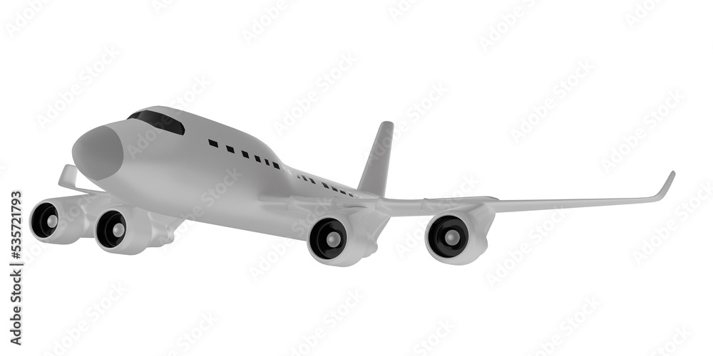 Flying airplane.3D rendering