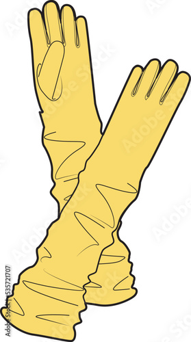 LONG HAND GLOVE FOR UNISEX VECTOR SKETCH