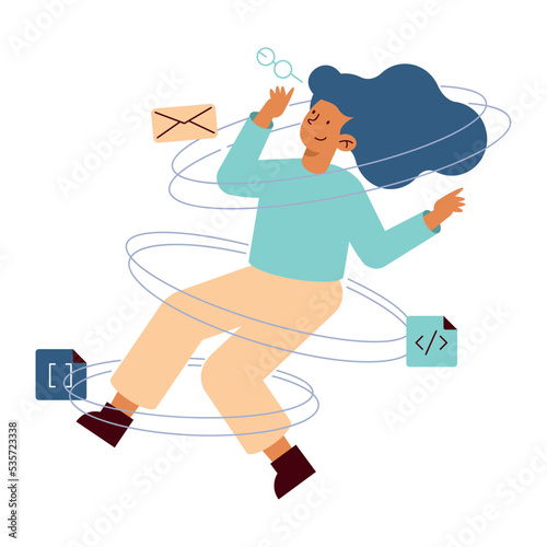 developer woman with envelope