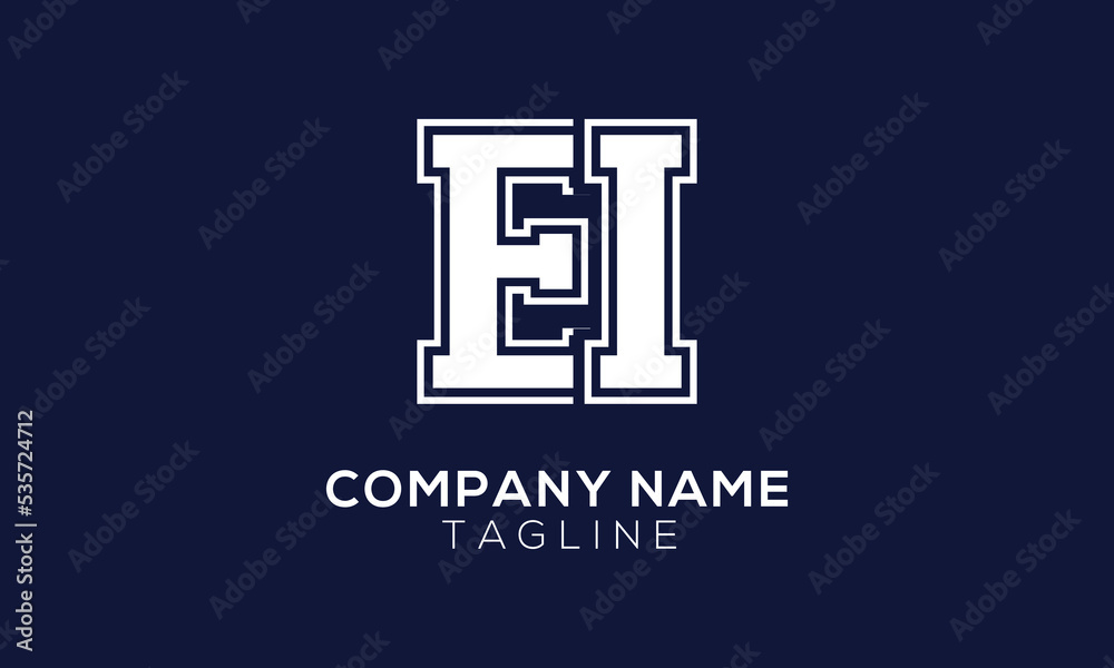 Alphabet letter icon logo EI