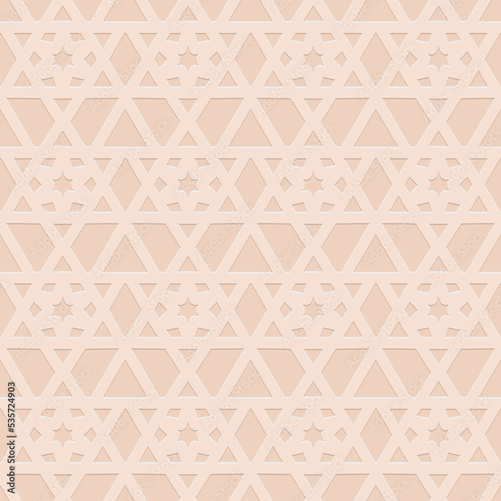 Fototapeta premium seamless pattern embossed perforated beige background, vector illustration for design and decoration