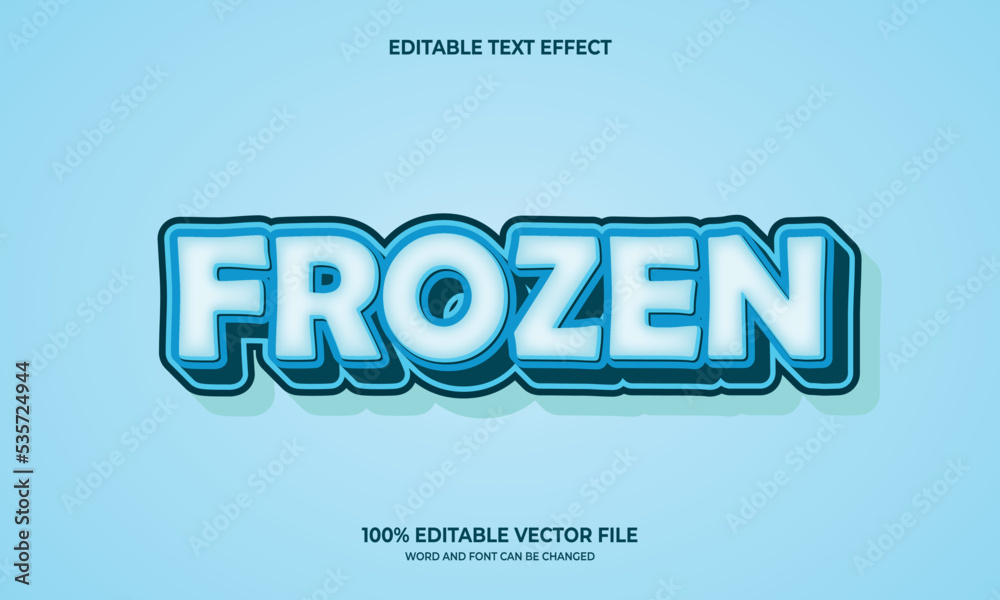 Editable and 3d style frozen text effect. Editable and 3d style frozen text effect.