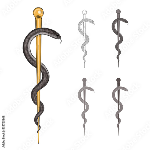 Snake and a bowl, Bowl of Hygieia, a medical symbol