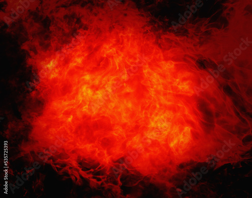 An explosion of energy and fire. Copy space.