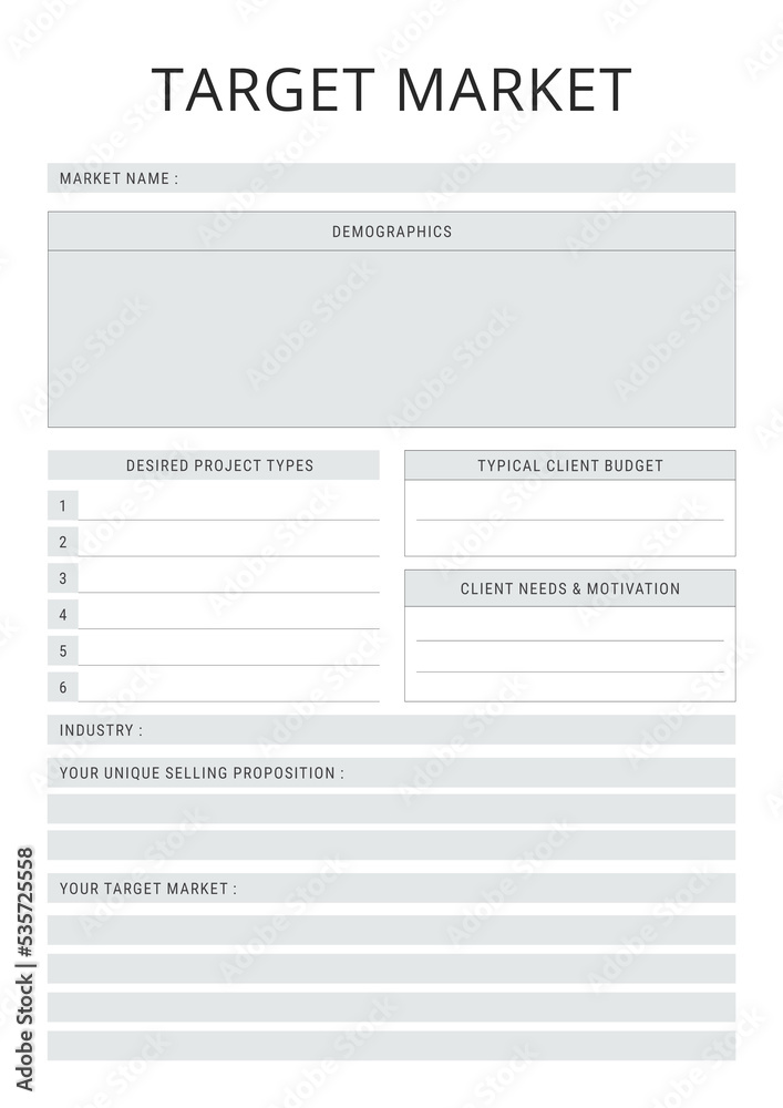 Modern Target Market Planner Modern Target Market Planner