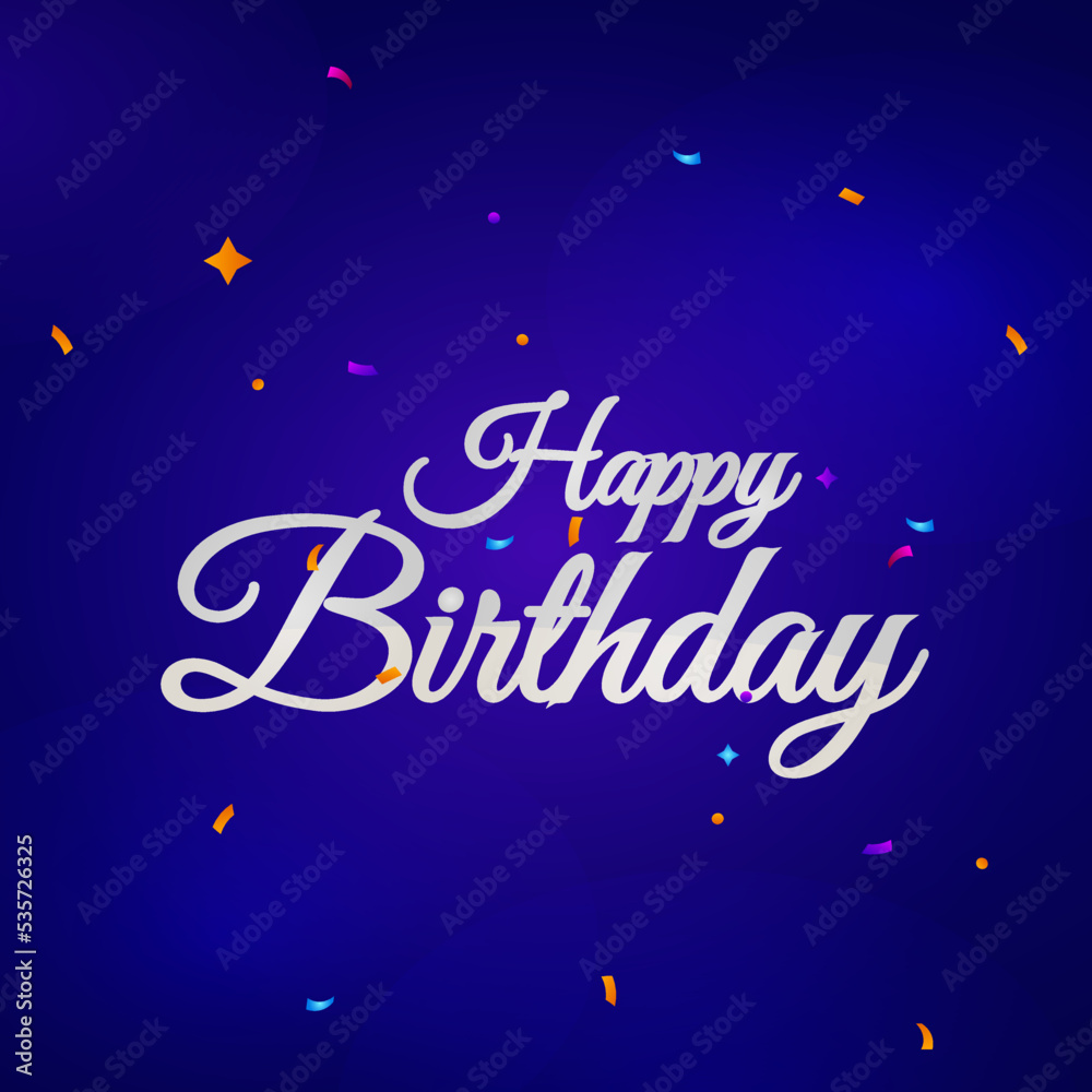 Fototapeta premium Happy Birthday Birthday Wish flat-design-birthday-background