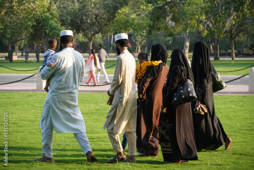 A Muslim family going for tour