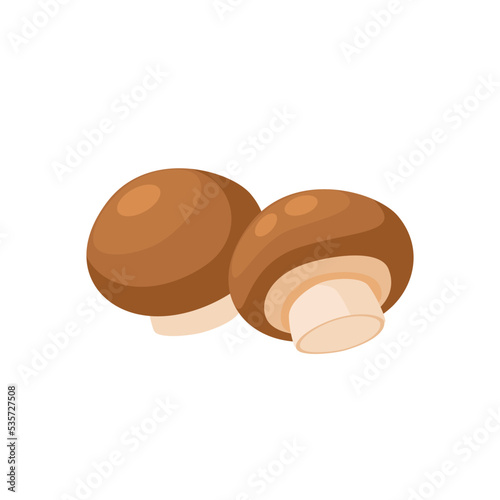 Cremini champignon mushroom. Vector illustration isolated on white background.