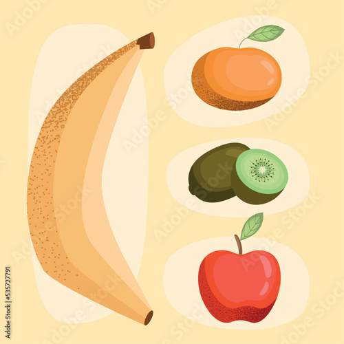 four fresh fruits healthy