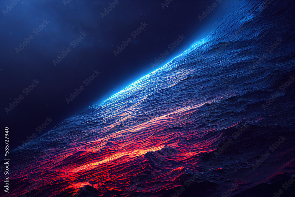 Astonishing Landscape of Universe Space Background. Deep Realistic Abstract 3D Illustration