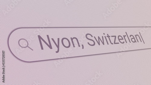 Search Bar Nyon Switzerland 
Close Up Single Line Typing Text Box Layout Web Database Browser Engine Concept photo