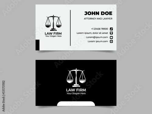 Monochrome Law Firm Business Card Template