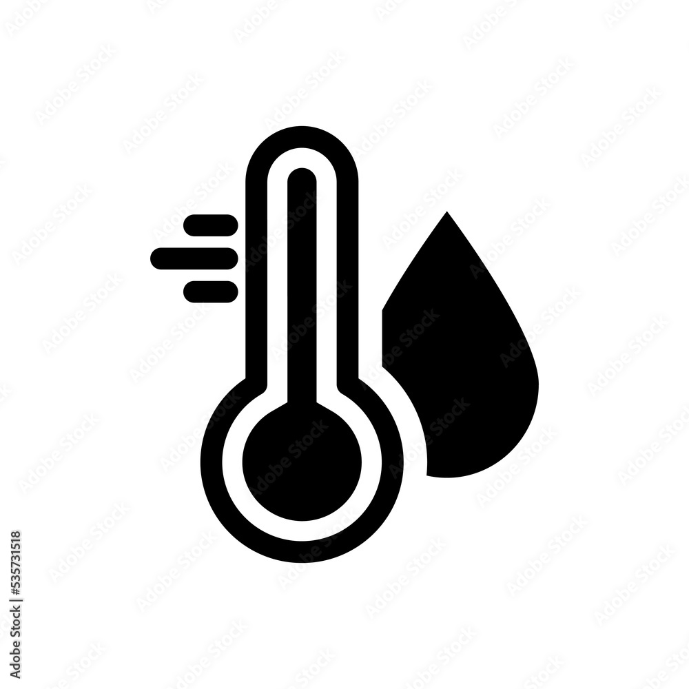 Water Temperature Indicator Silhouette Icon. Mercury Thermometer and Water Drop Black Pictogram. Temperature and Humidity Level Icon. Isolated Vector Illustration Water Temperature Indicator Silhouette Icon. Mercury Thermometer and Water Drop Black Pictogram. Temperature and Humidity Level Icon. Isolated Vector Illustration
