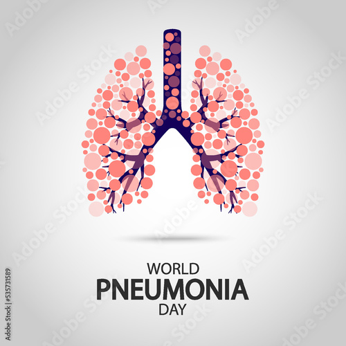 Vector Illustration of World Pneumonia Day.
 photo