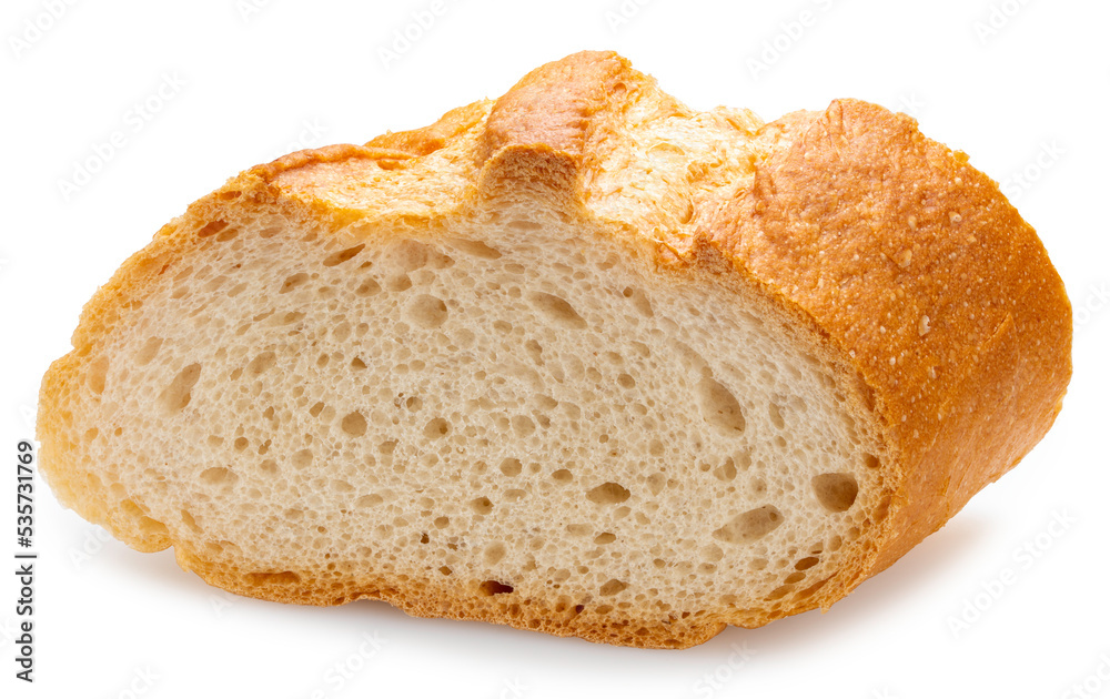 Freshly baked Delicious baguette bread isolated on white background, baguette bread on white With work path.