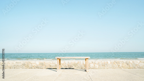 Lonely chair at the beach  minimalist style  for background