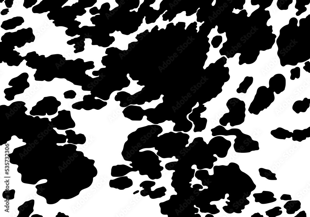 Vector black cow print pattern animal seamless.
