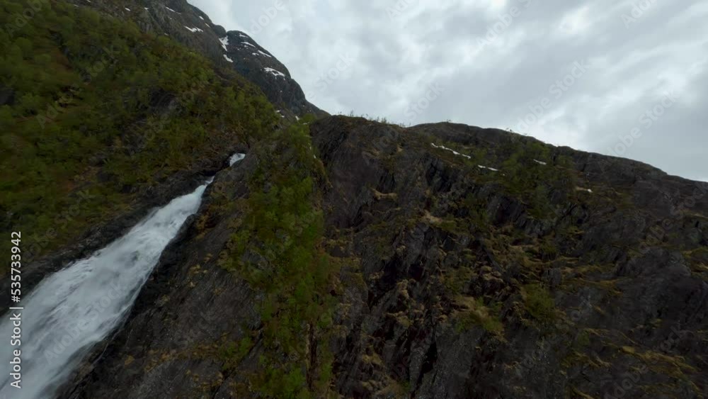 Norway Langfoss waterfall dive drone shot FPV | Dji Drone Norway Langfoss waterfall dive drone shot FPV | Dji Drone