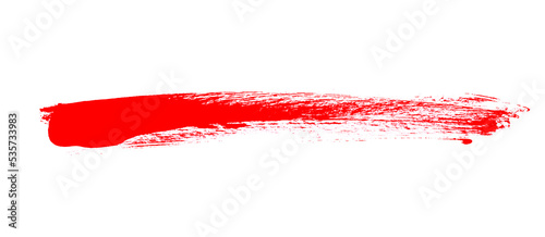 Schnell gemalter Pinselstreifen mit roter Farbe