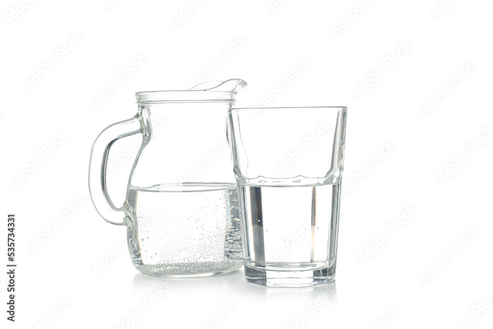 Concept of thirst and freshness, fresh water, isolated on white background Concept of thirst and freshness, fresh water, isolated on white background