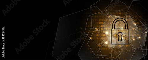 Cyber security and information or network protection. Future technology web services for business and internet project