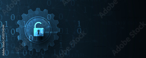 Cyber security and information or network protection. Future technology web services for business and internet project