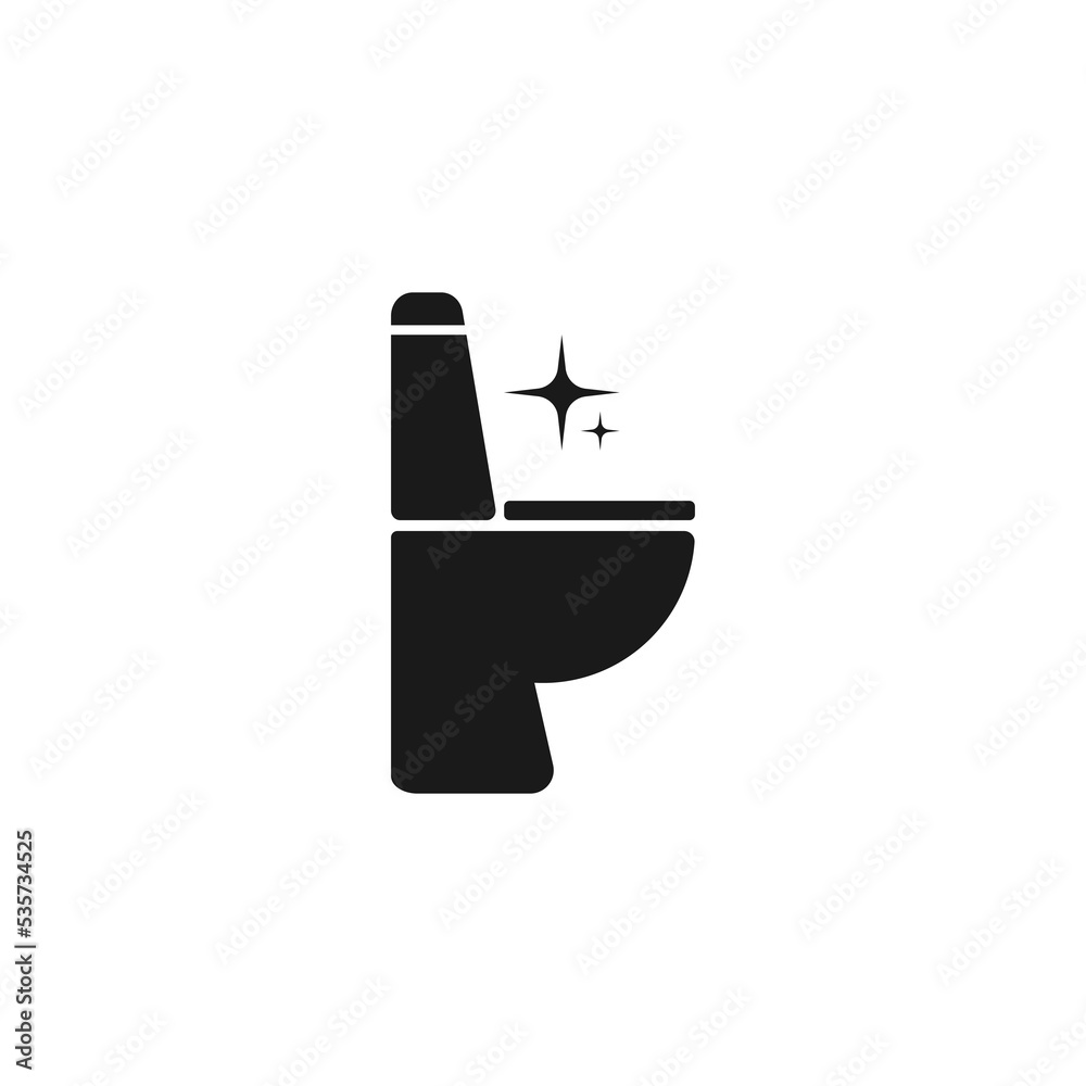 Toilet Cleaning Glyph Icon Silhouette Symbol Bathroom Cleaning Negative Space Vector
